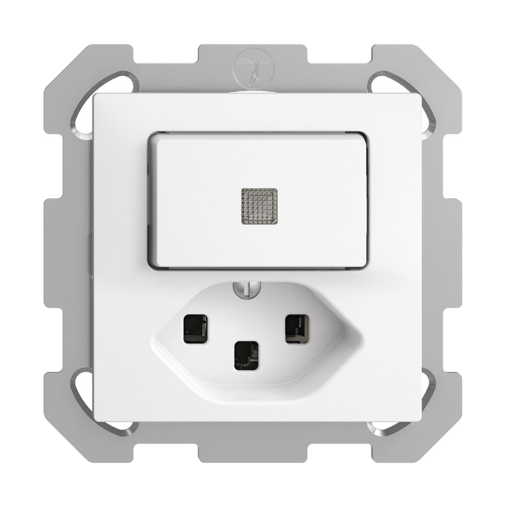 UP-Leuchtkombination 3/1L+T23 weiss LS EDIZIOdue mit Linse, LED gelb