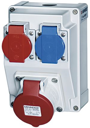 Stromverteiler Mennekes Amaxx Typ 8102617 1×T23 1×T25 1×CEE16