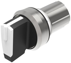 EB-Drehschalter EAO45 0-rast. weiss, Ring silber