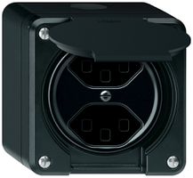 Presa AP robusto 2×T23 16A 250V 86×86mm IP21 nero