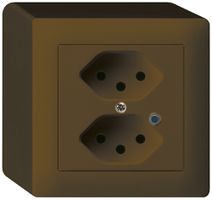 Presa AP Hager kallysto 2×T13 illuminato Q marrone