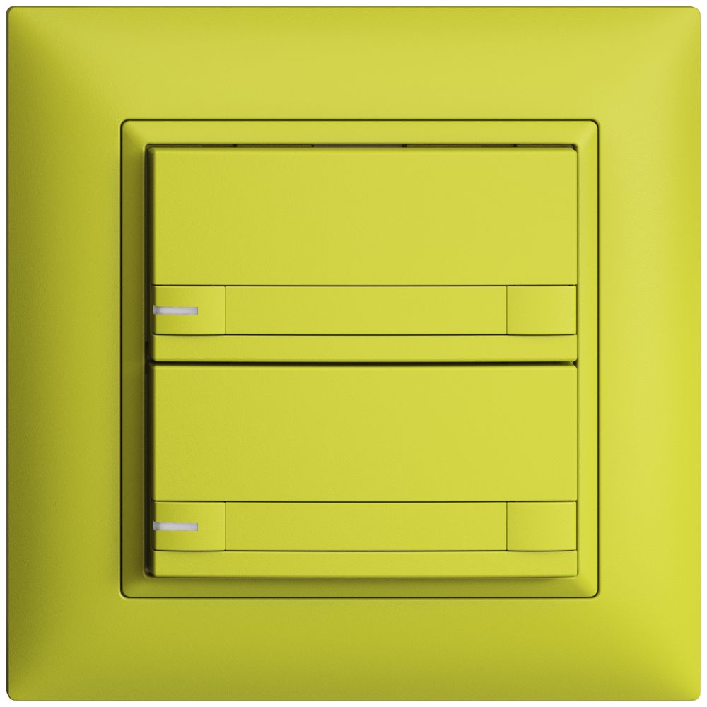 Poussoir ENC KNX 2× EDIZIOdue colore lemon RGB avec LED avec insert papier
