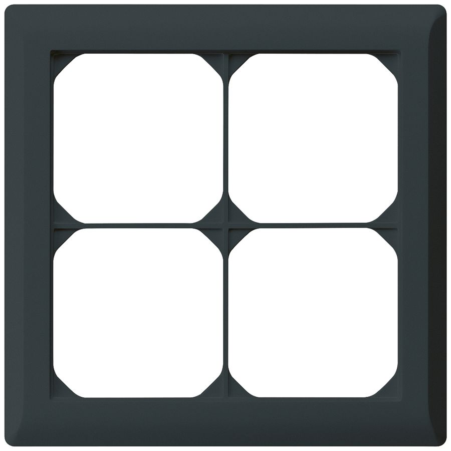 UP-Abdeckrahmen kallysto.line 2×2 schwarz 152×152mm