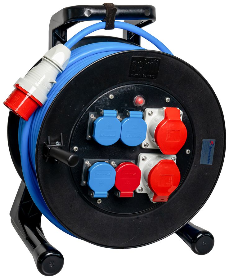 Kabelrolle DEM GT 380 3×T23+1×T25 5×2.5mm² 50m Stecker CEE16 IP55