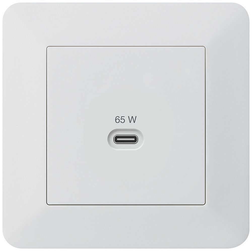 Prise de charge USB ENC Hager kallysto.trend type C 65W 3250mA blanc