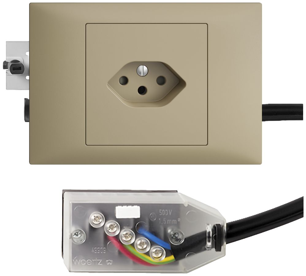 Prise INC EDIZIOdue T13 L2 sand 45…69mm pour câble plat Technofil