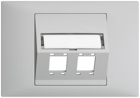 Kit montage INC EDIZIOdue BKE sortie oblique 2×R&M cat.5e/6/LC spécial, grc