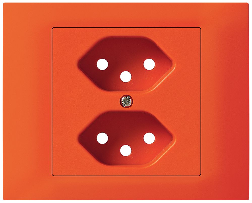 EB-Frontset Hager kallysto für Steckdose G3 2×T13 Abdeckrahmen steckbar orange