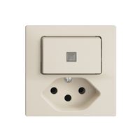 Leuchtkombination KS 3/1L+T13 EDIZIOdue crema, mit Linse, LED gelb