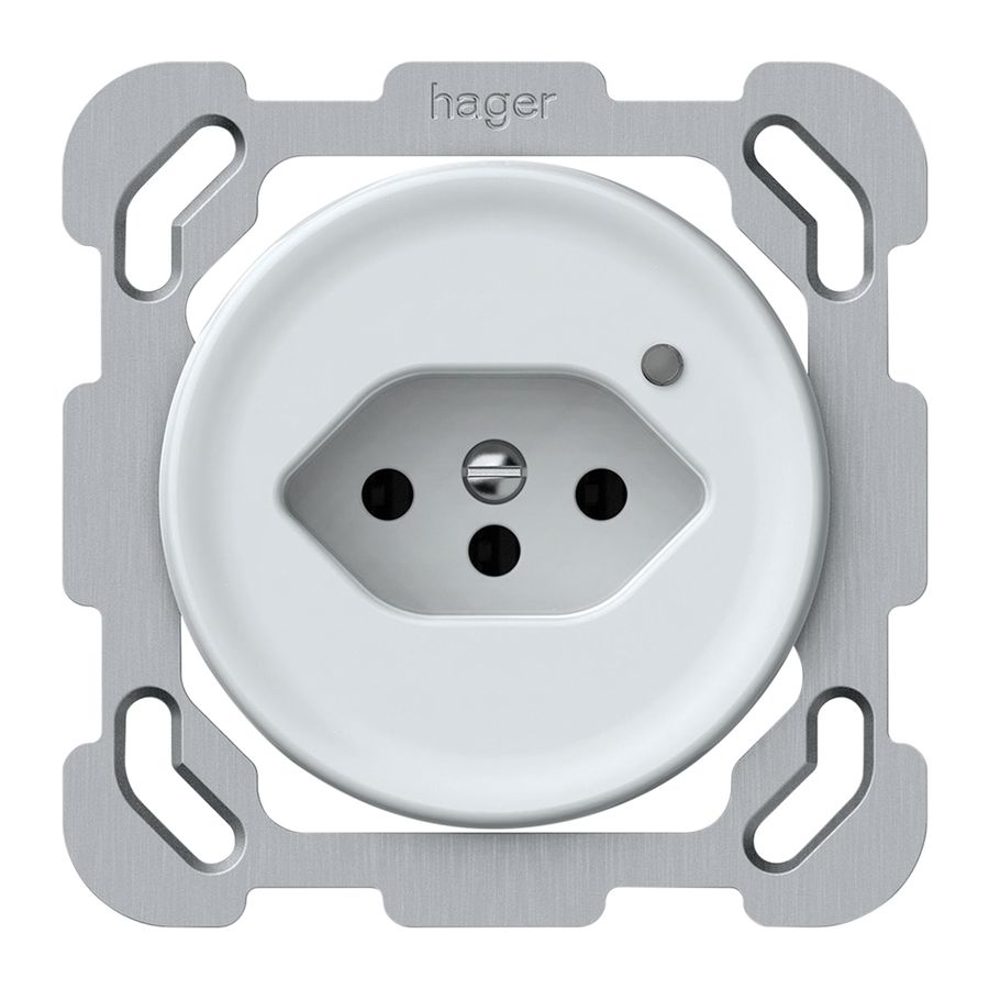 UP-Steckdose origin 1×Typ 13 bel.grün 10A 230V 77×77mm weiss