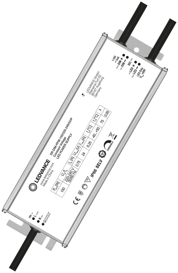 Convertitore LED LDV PERFORMANCE DIM 1…10V, 24V 150W 233×74×42mm IP66