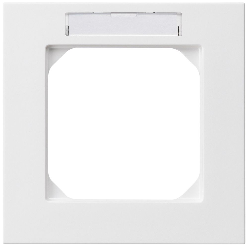 UP-Abdeckrahmen kallysto.pro 1×1 weiss 94×94mm mit Beschriftungsrahmen