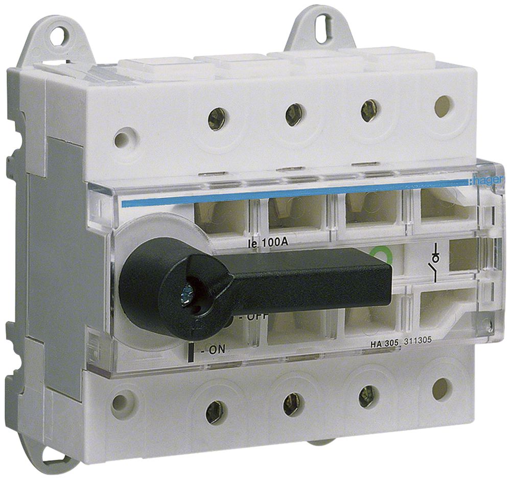 Interrupteur sectionneur Hager HA305 3L 100A