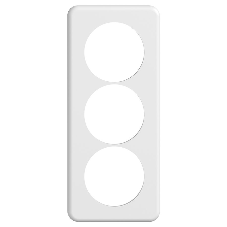 Abdeckplatte STANDARDdue 3×1 weiss 3×Ø58