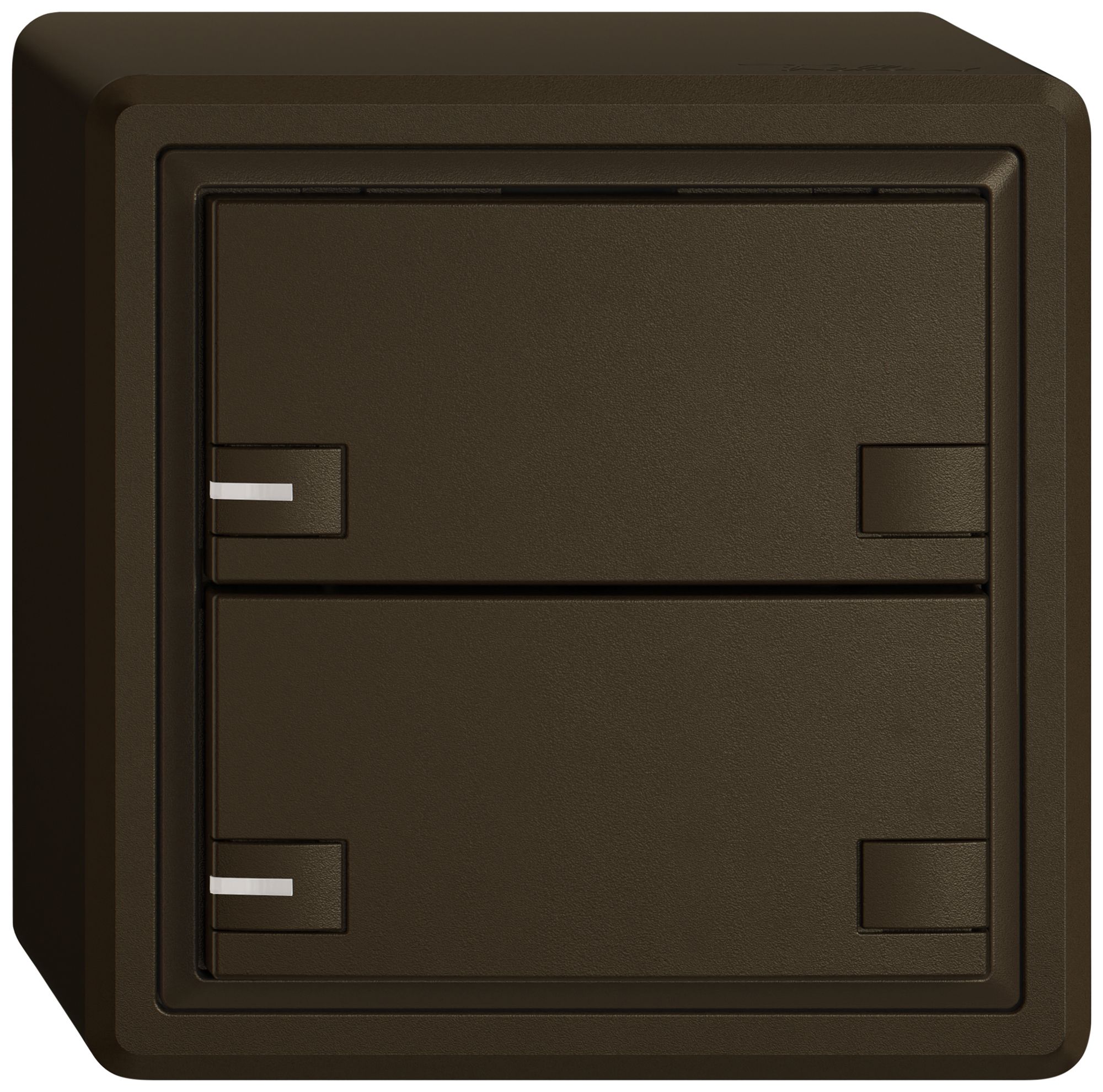 Poussoir universel AP EDIZIO.liv UNI SNAPFIX® 12…48V a.LED bleu 2× comm.2T br