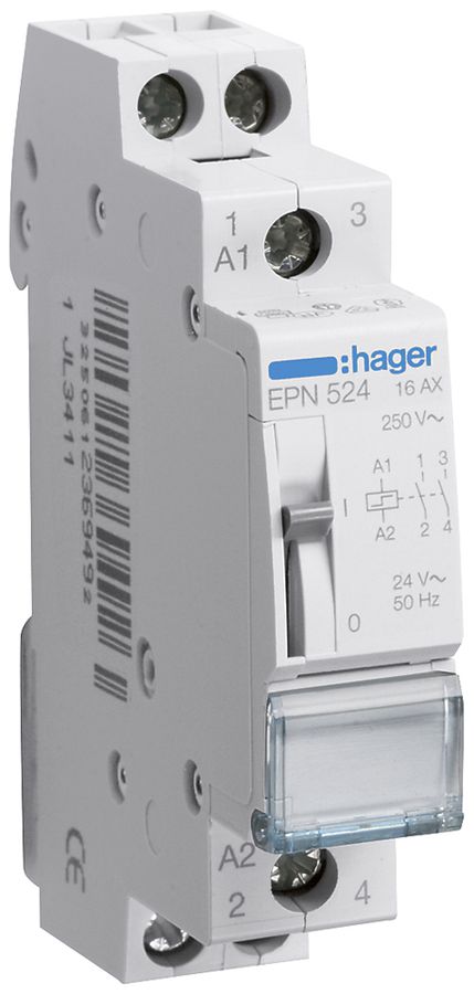 REG-Schrittschalter Hager 1TE 24VAC 12VDC 0 Öffner 2 Schliesser 0 Wechsler