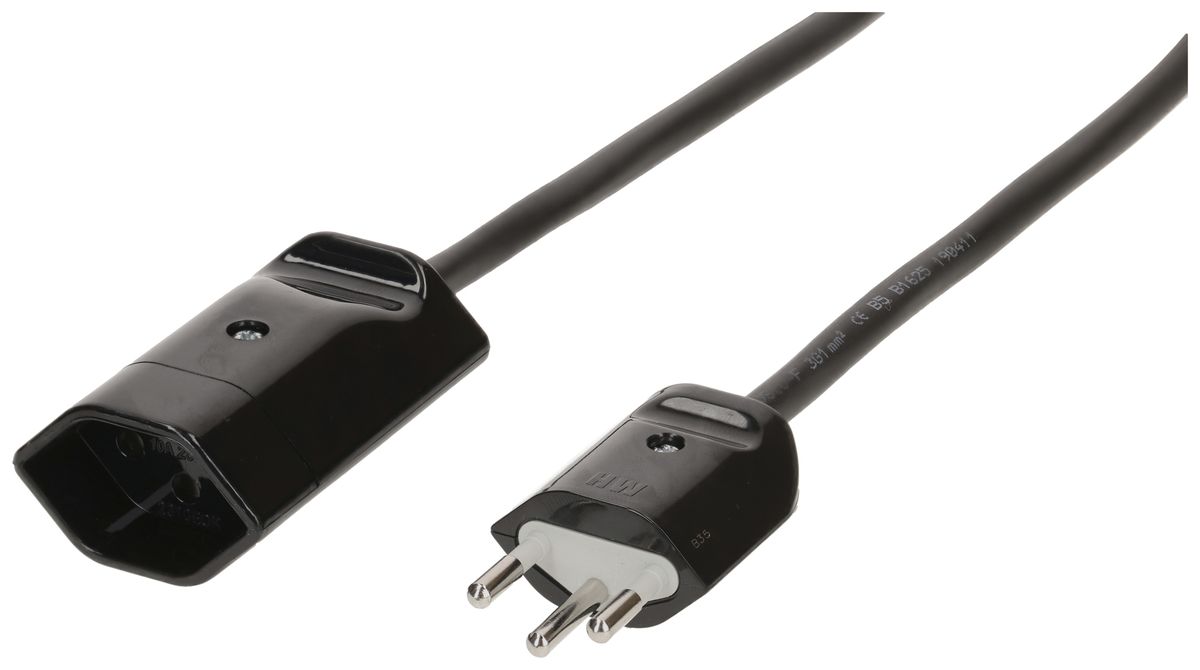 Cavo di prolunga MAX HAURI Td 3×1mm² 3m nero spina T12/13