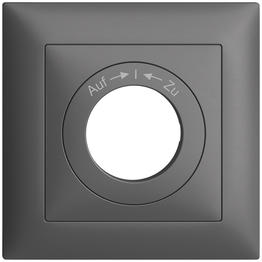 Frontset EDIZIOdue Auf->I<-Zu dunkelgrau 88×88mm für Schwenktaster