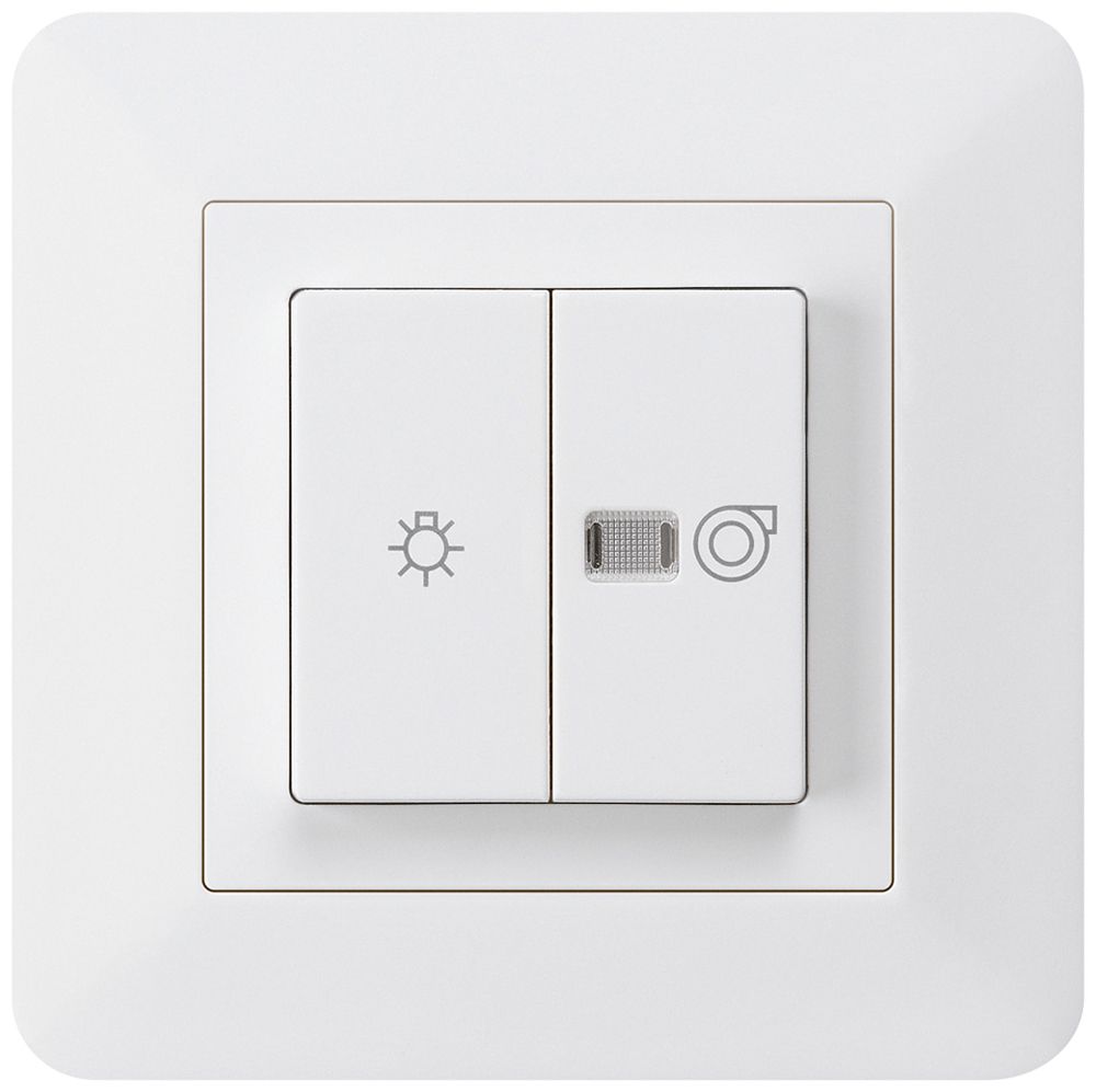 UP-Leuchtdruckschalter kallysto.trend weiss 1/1L Symbolen Licht+Ventilation