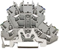 Morsetto 2 piani WAGO TopJobS 2.5mm² PE/N grigio serie 2002