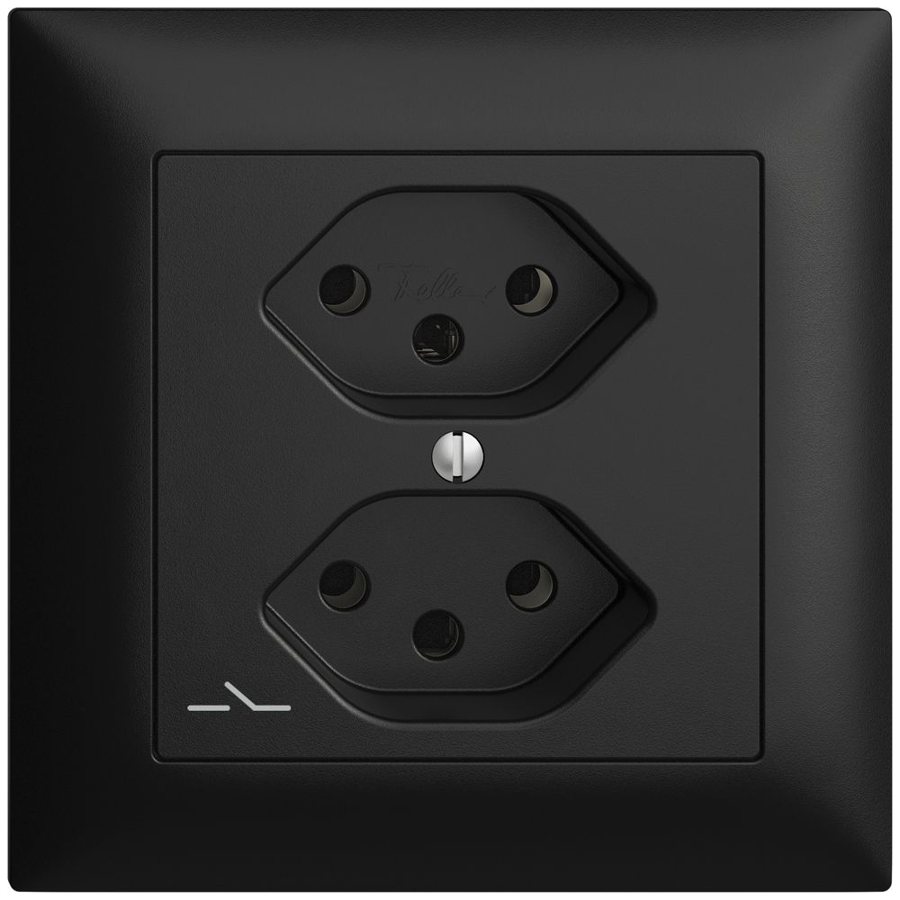 UP-Steckdose EDIZIOdue 2×T13 1×S schwarz