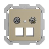 UP-Multimediadose 11dB Edue FM, Enddose/Durchgangsdose, f.2×RJ45 Keystone, sand