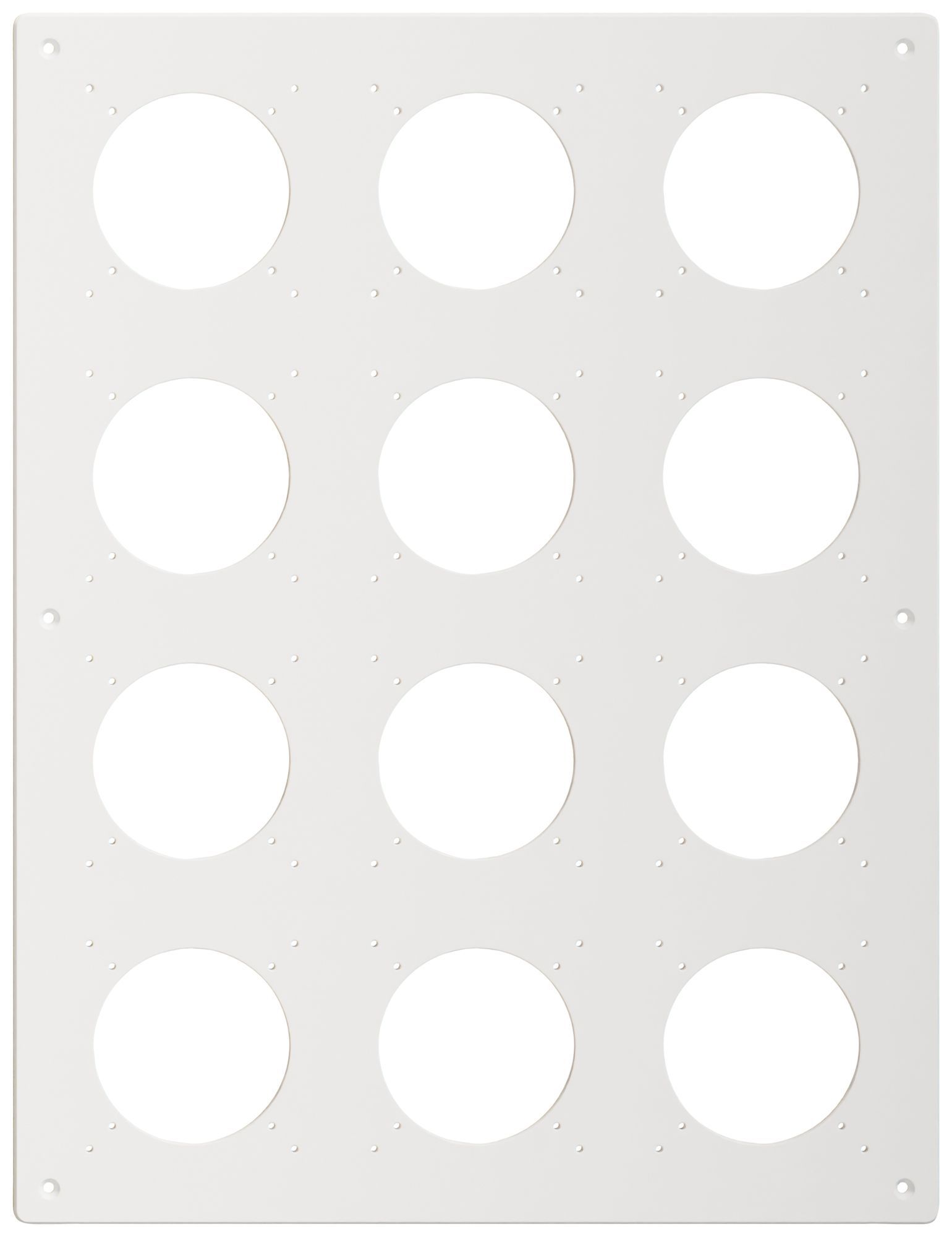 Plaque de montage Feller NEVO SNAPFIX® 4×3 Ø69mm 325×425mm blanc