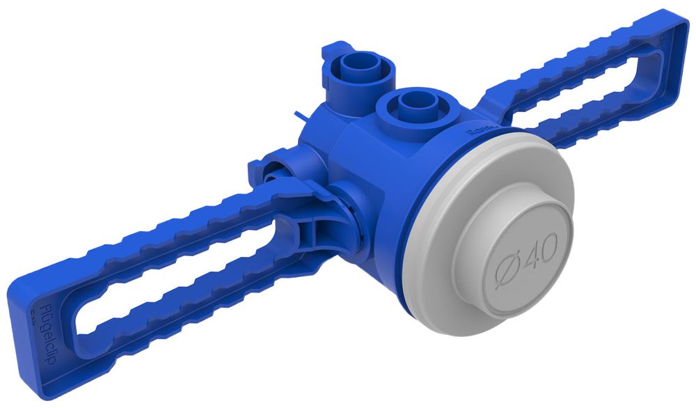 Lampendübel Spotbox Rambo mit Flügelclips, Ø40mm