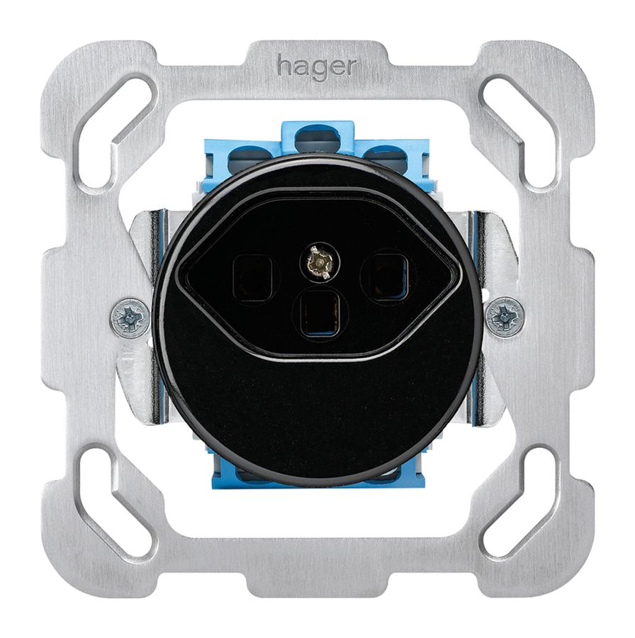 Insert pour prise ENC basico type 23 BM plaque de fixation bornes à vis noir