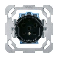 UP-Steckdose HA basico Typ 25 mit Befestigungsplatte mit Steckklemmen schwarz