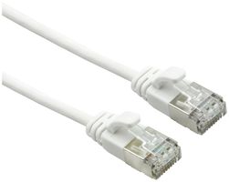 Patchkabel RJ45 ROLINE Slim 0.5m weiss U-FTP Kat.6A LSZH Kl. EA 10GB