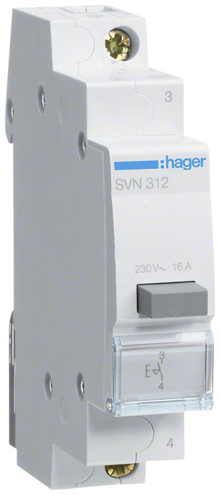 REG-Druckschalter Hager SVN 16A 230V 1 Schliesser 0 Öffner 1 Wechsler