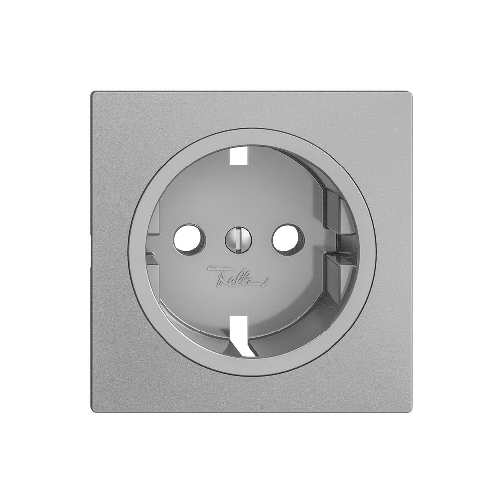 Piatta frontale EDIZIOdue F per presa SCHUKO, 60×60 mm silver