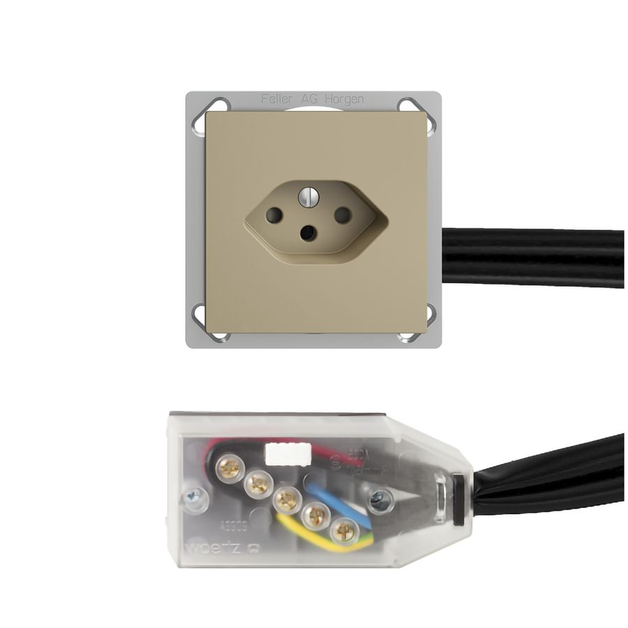 Prise INC EDIZIOdue T13 L2 sand pour câble plat Technofil