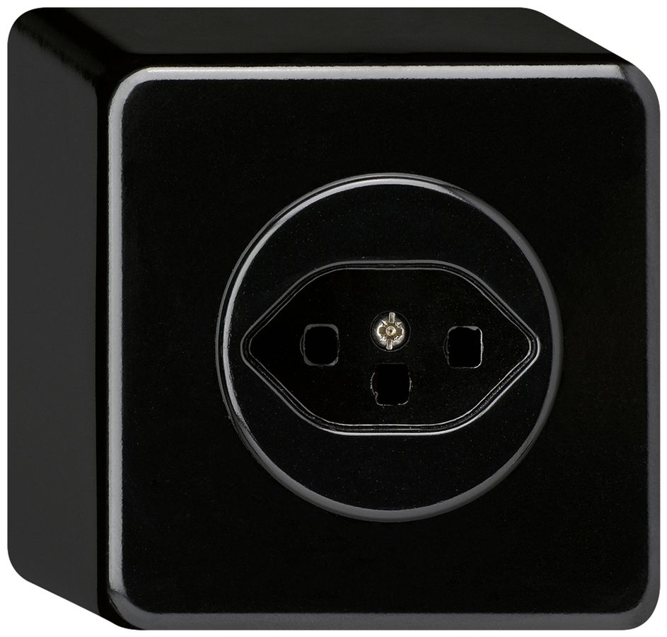 AP-Steckdose basico Typ 23 schwarz mit Steckklemmen