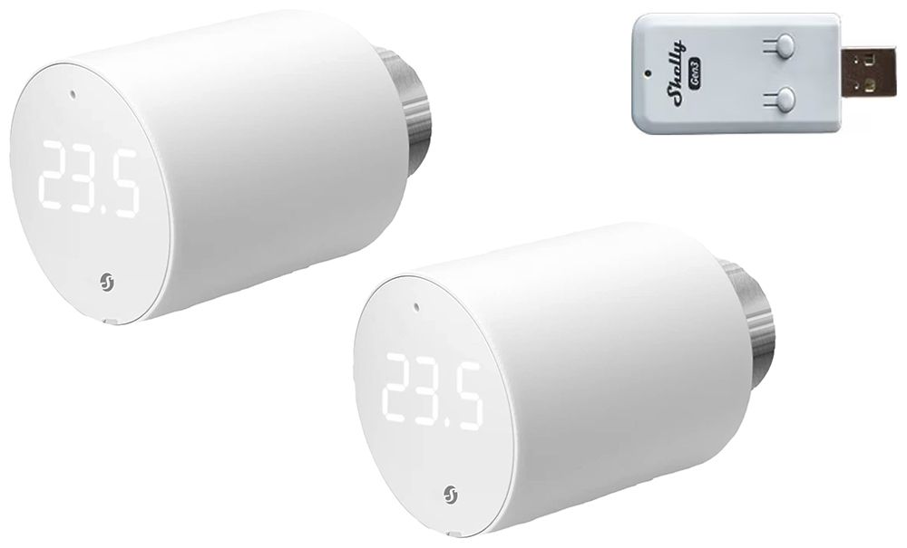 RF-Stellantrieb-Set Shelly BLU TRV SET 2 BLE M30×1.5 1×Adapter