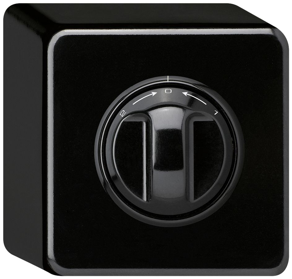 AP-Schwenktaster 1->0<-2 basico schwarz mit Drehgriff