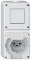AP-Kombination robusto 2×1, Schalter Schema 3/Steckdose T13 IP55 weiss
