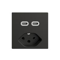 Steckdose USB 2×Typ C + Typ 13 Feller EDIZIOdue F 230V 3000mA schwarz