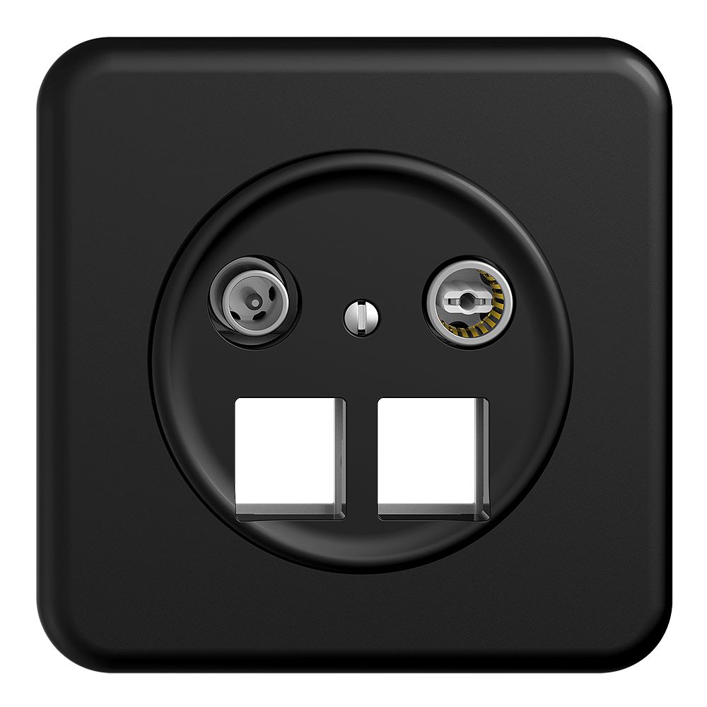 Prise multimédia 4dB Sdue QMI, prise d.dérivation, p.2×RJ45 Keystone, no