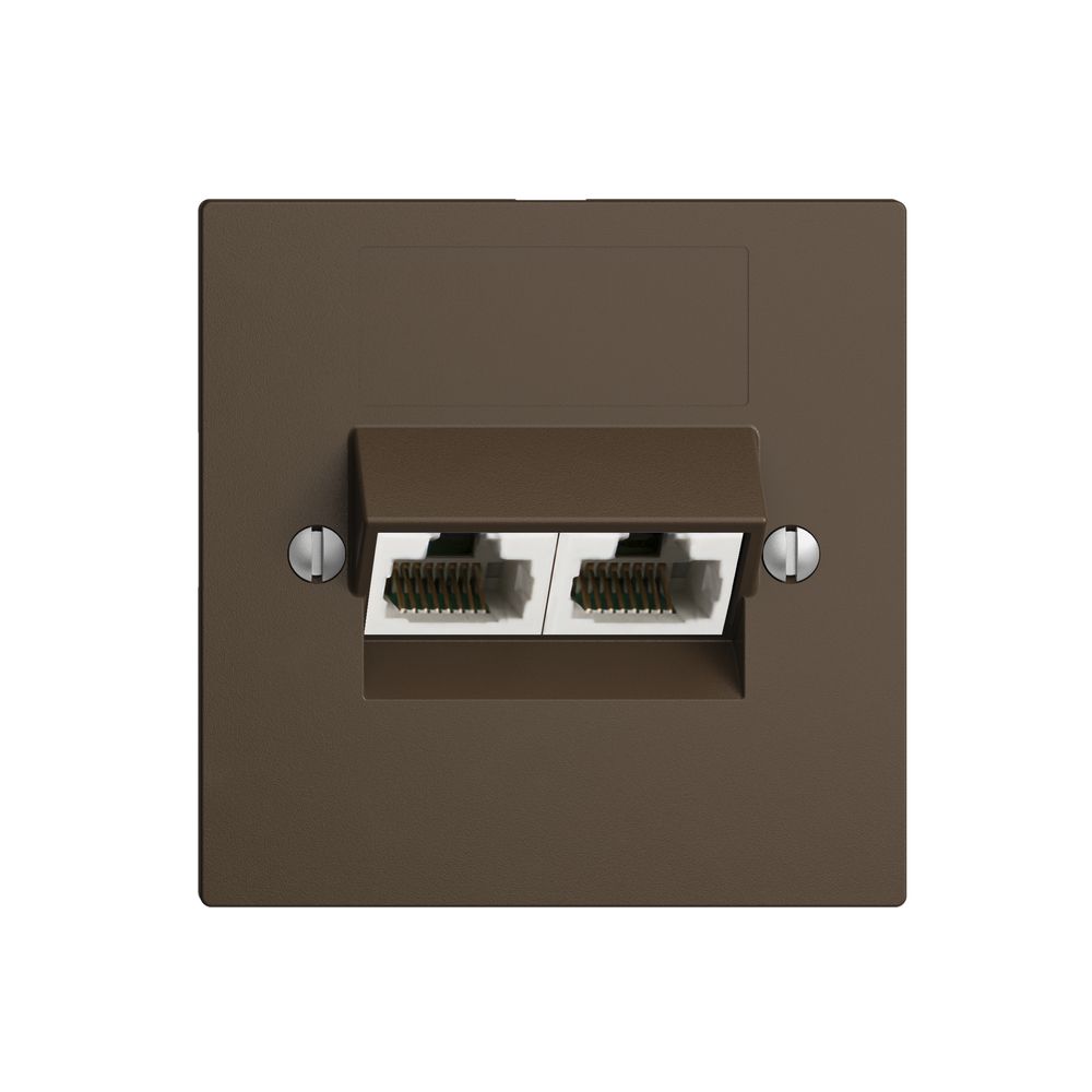 Einsatz zu UP-Anschlussdose 2×RJ45/u 4P getr. EDIZIOdue coffee ITplus