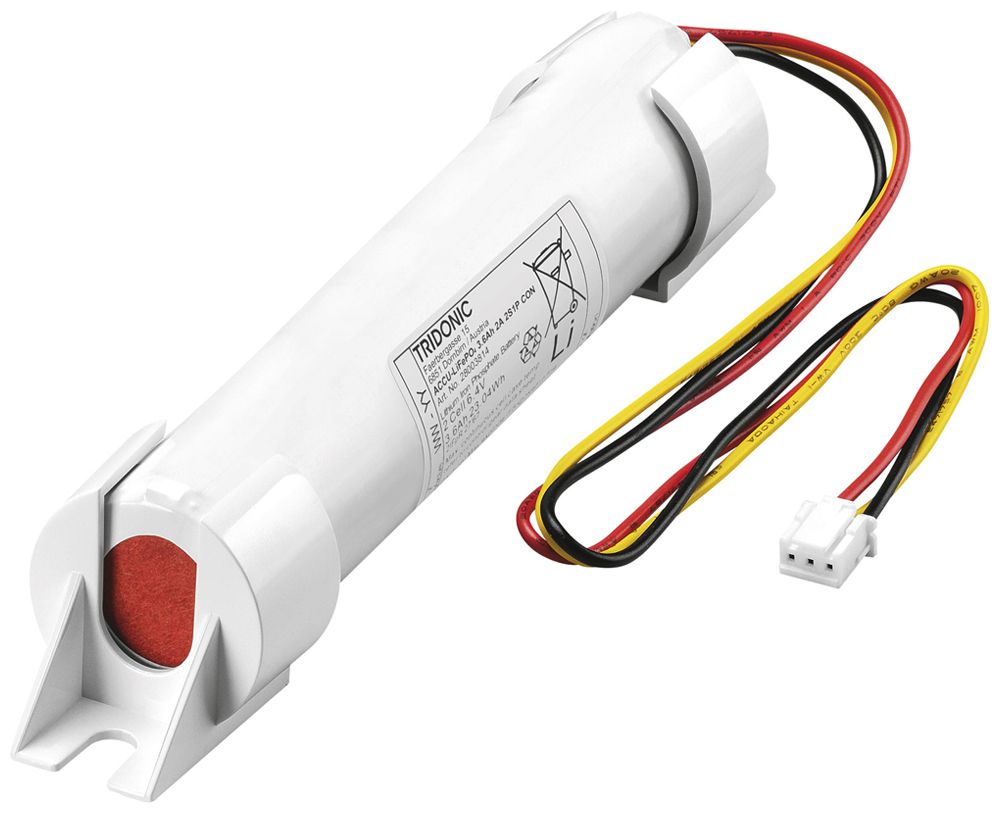 Hochtemperatur-Akku Tridonic LiFePO4 2A, 3.6Ah, mit Flachstecker