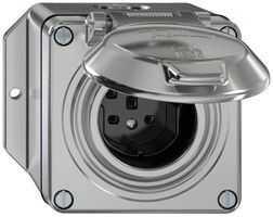 Prise AP ELEMENT SNAPFIX® 1×type 25 16A 440V avec clapet IP55 alu