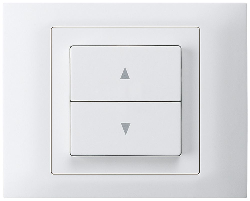 EB-Storenschalter kallysto Bauart T mit EB-Dose G3 Abdeckrahmen steckbar weiss