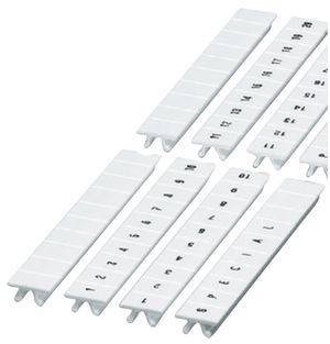 Zackband ZB 41…50 weiss quer bedruckt mit 10 Schildchen, 5mm