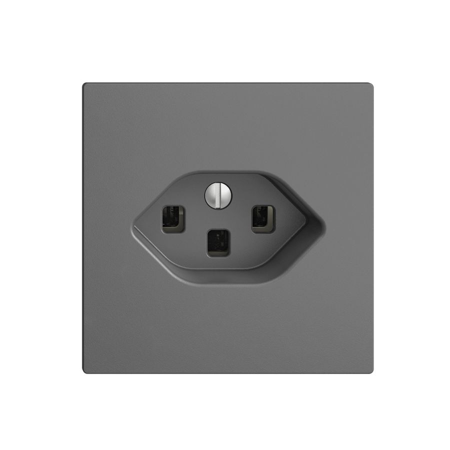UP-Steckdose EDIZIOdue T23 16A dunkelgrau, mit Steckklemmen