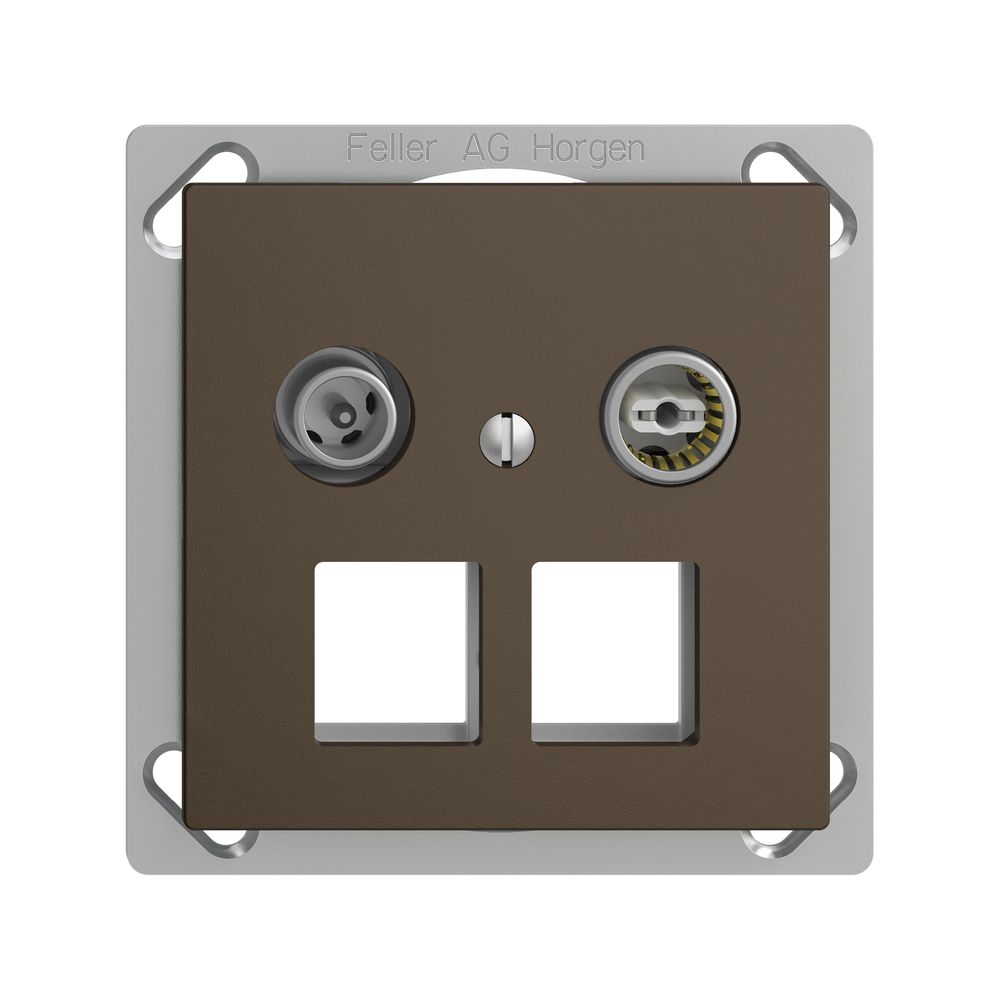 Prise multimédia 4dB INC Edue FM.TE, prise de dérivation, p.2×RJ45 Keystone, cof