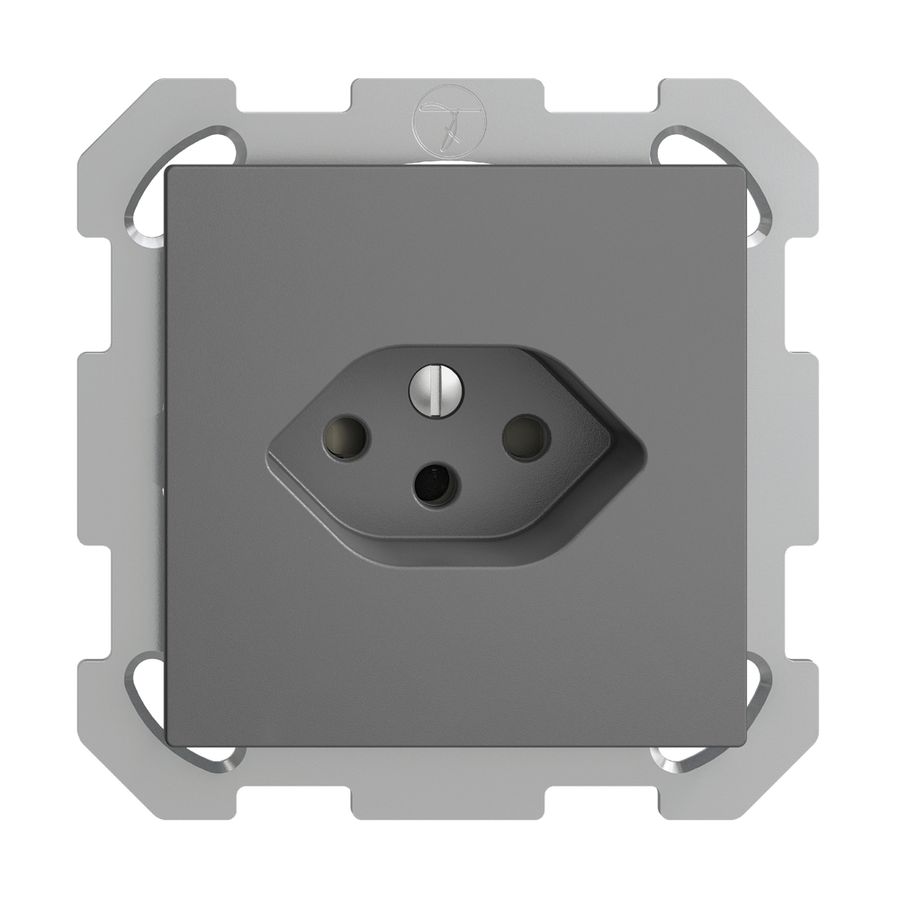 UP-Steckdose EDIZIOdue T13 dunkelgrau mit Shutter