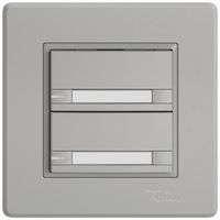 Pulsante universale INC EDIZIO.liv UNI SNAPFIX® c.LED RGB 2× com.2T targ.grc