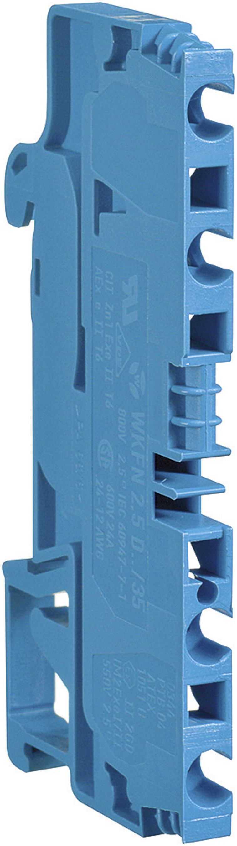 Borne de dérivation Hager 2.5mm², 4×N, 800V/24A, enfichable, ouvert sur le côté